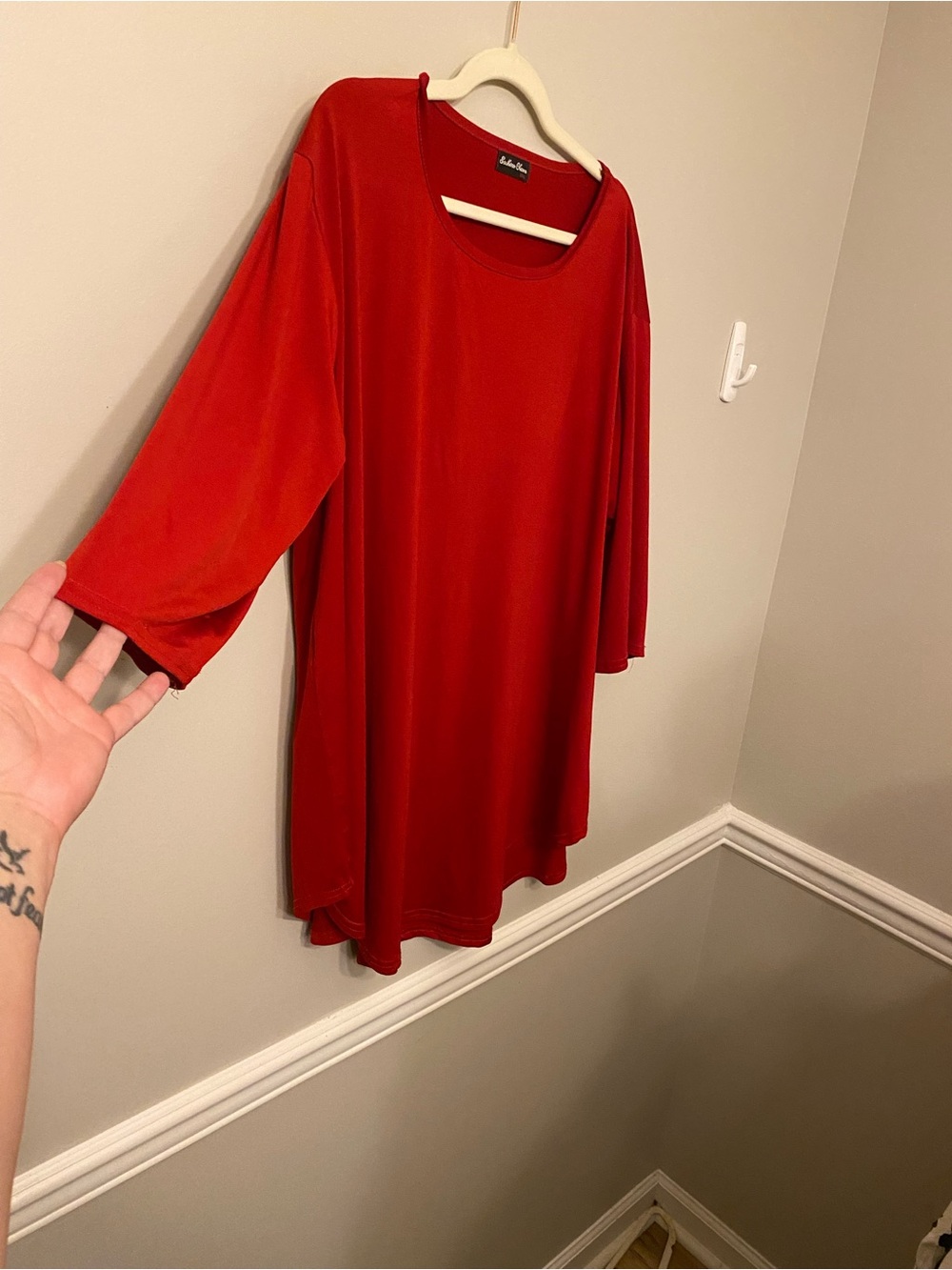 LulaRoe Red Scoop Neck Women's Tunic Blouse